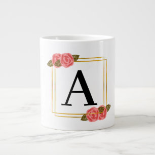 Personalisierter Monogramm Buchstabe A mit goldene Jumbo-Tasse