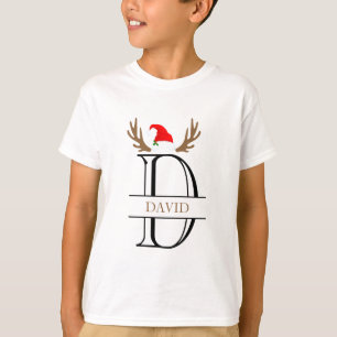 Personalisierter Monogramm Buchstabe D Geweih Weih T-Shirt