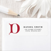 Personalisierter Monogramm Buchstabe D - rote Farb (Insitu)