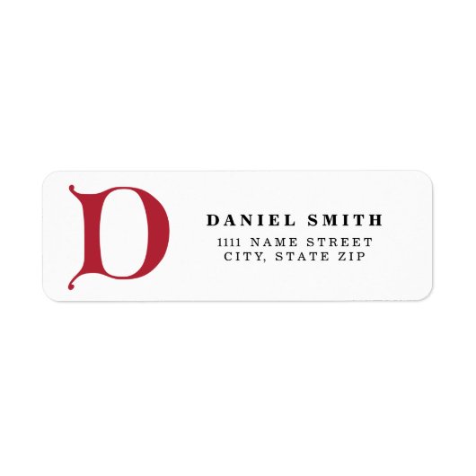 Personalisierter Monogramm Buchstabe D - rote Farb (Vorne)