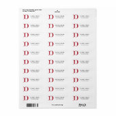 Personalisierter Monogramm Buchstabe D - rote Farb (Vorne)