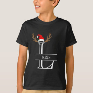 Personalisierter Monogramm-Buchstabe L Festlicher T-Shirt