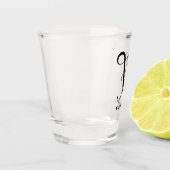 Personalisierter Monogramm-Buchstabe W mit Nachnam Schnapsglas (Links)