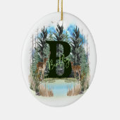 Personalisierter Monogramm-Buchstaben B Keramik Ornament (Rechts)