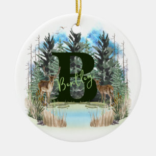 Personalisierter Monogramm-Buchstaben B Keramik Ornament