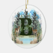 Personalisierter Monogramm-Buchstaben B Keramik Ornament (Links)