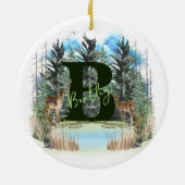 Personalisierter Monogramm-Buchstaben B Keramik Ornament (Hinten)