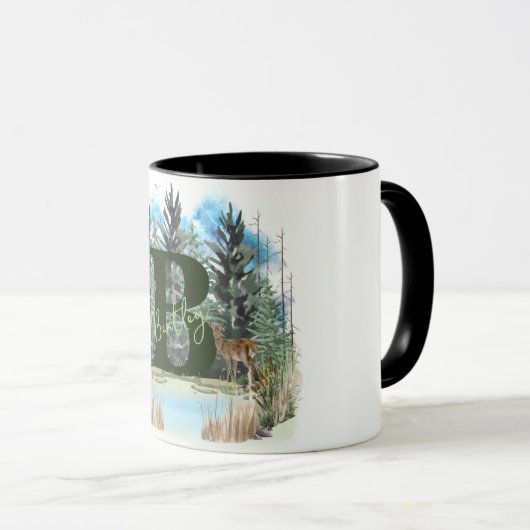 Personalisierter Monogramm-Buchstaben B Tasse (VorderseiteRechts)