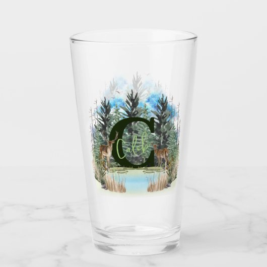 Personalisierter Monogramm-Buchstaben C Glas (Vorderseite)