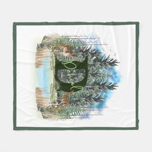 Personalisierter Monogramm-Buchstaben D Fleecedecke (Vorderseite (Horizontal))