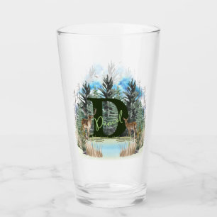 Personalisierter Monogramm-Buchstaben D Glas