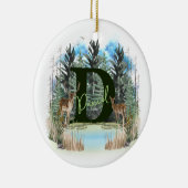 Personalisierter Monogramm-Buchstaben D Keramik Ornament (Rechts)