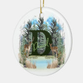 Personalisierter Monogramm-Buchstaben D Keramik Ornament (Links)