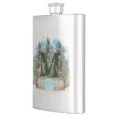 Personalisierter Monogramm-Buchstaben für Wasserfa Flachmann (Links)