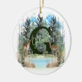 Personalisierter Monogramm-Buchstaben G Keramik Ornament (Links)