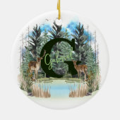 Personalisierter Monogramm-Buchstaben G Keramik Ornament (Hinten)