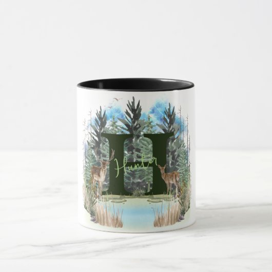 Personalisierter Monogramm-Buchstaben H Tasse (Zentrum)