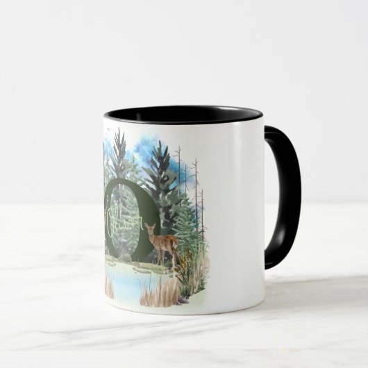 Personalisierter Monogramm-Buchstaben O Tasse (VorderseiteRechts)