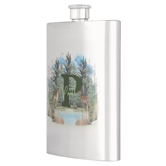 Personalisierter Monogramm-Buchstaben P Flachmann (Links)