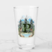 Personalisierter Monogramm-Buchstaben P Glas (Rückseite)