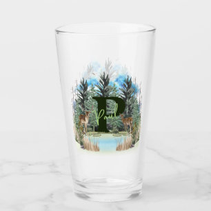 Personalisierter Monogramm-Buchstaben P Glas