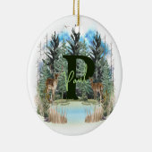 Personalisierter Monogramm-Buchstaben P Keramik Ornament (Rechts)