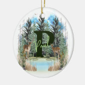 Personalisierter Monogramm-Buchstaben P Keramik Ornament (Links)