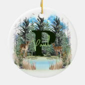 Personalisierter Monogramm-Buchstaben P Keramik Ornament (Hinten)