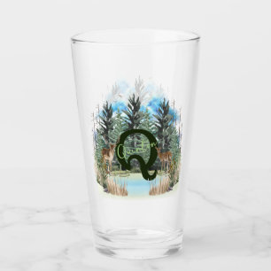 Personalisierter Monogramm-Buchstaben Q Glas