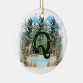 Personalisierter Monogramm-Buchstaben Q Keramik Ornament (Rechts)