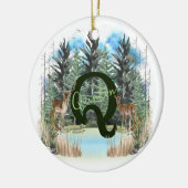 Personalisierter Monogramm-Buchstaben Q Keramik Ornament (Links)