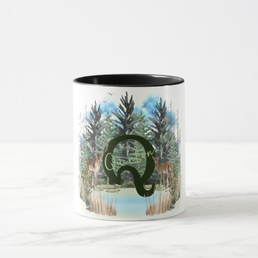 Personalisierter Monogramm-Buchstaben Q Tasse (Zentrum)