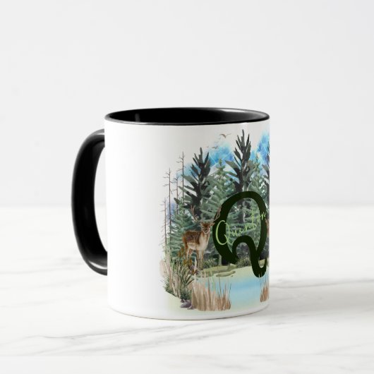 Personalisierter Monogramm-Buchstaben Q Tasse (Vorderseite Links)