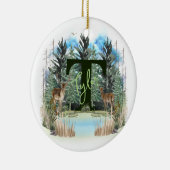 Personalisierter Monogramm-Buchstaben T Keramik Ornament (Rechts)