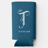 Personalisierter Monogramm-Buchstaben T mit Nachna Selters Dosenkühler (Rückseite)