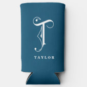 Personalisierter Monogramm-Buchstaben T mit Nachna Selters Dosenkühler (Vorderseite)