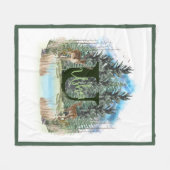 Personalisierter Monogramm-Buchstaben U Fleecedecke (Vorderseite (Horizontal))