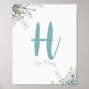 Personalisierter Monogramm-Druck für Kinderzimmer Poster