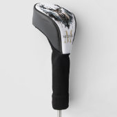 Personalisierter Monogramm-Elchwald Golf Headcover (angewinkelt)