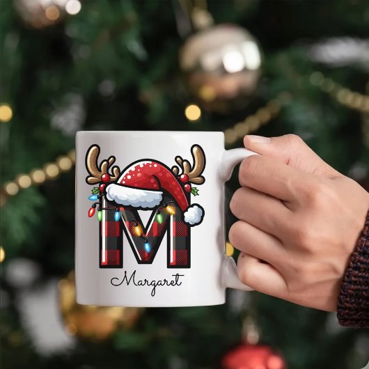 Personalisierter Monogramm-Feiertagsbecher-Geschen Kaffeetasse