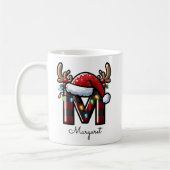 Personalisierter Monogramm-Feiertagsbecher-Geschen Kaffeetasse (Links)