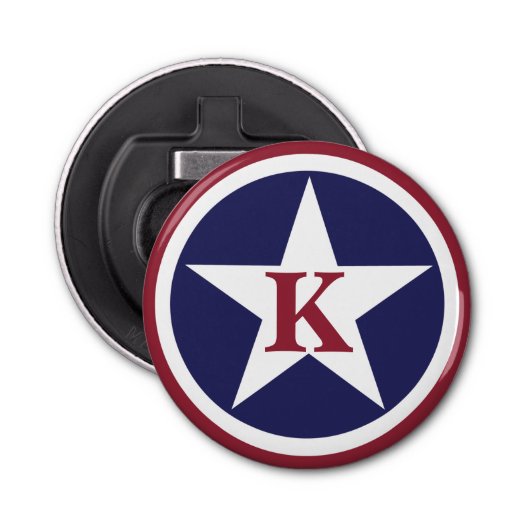 Personalisierter Monogramm-Flaschen-Öffner Flaschenöffner (Vorderseite)