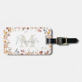Personalisierter Monogramm-Floral-Gepäckträger Gepäckanhänger (Vorderseite horizontal)