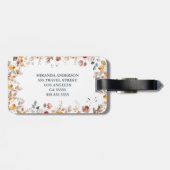 Personalisierter Monogramm-Floral-Gepäckträger Gepäckanhänger (Rückseite horizontal)