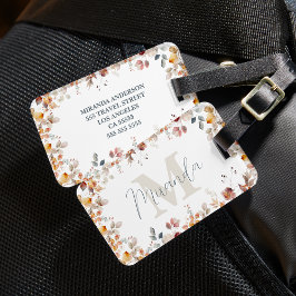 Personalisierter Monogramm-Floral-Gepäckträger Gepäckanhänger