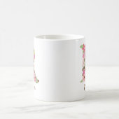 Personalisierter Monogramm Floral Letter R Kaffeetasse (Mittel)