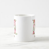 Personalisierter Monogramm floraler Letter Kaffeetasse (Mittel)