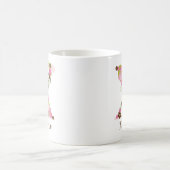 Personalisierter Monogramm floraler Letter X Kaffeetasse (Mittel)