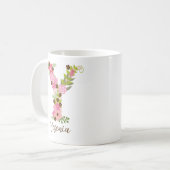 Personalisierter Monogramm-FlorLetter Y Kaffeetasse (Vorderseite Links)