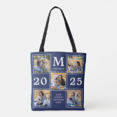 Personalisierter Monogramm-Foto-Collage-Abschluss Tasche (Rückseite)